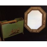 AN EARLY 20TH CENTURY OCTAGONAL EASEL MIRROR With raised painted decoration of typical chinoiserie