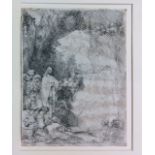 REMBRANDT HARMENSZ, VAN RIJN, (1606-1669), SMALL PLATE ETCHING ON PAPER 'The Raising of Lazarus,