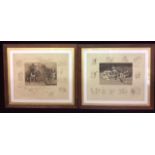 FRANK PATON, 1855 - 1909, A PAIR OF SPORTING PRINTS AND SEPIA ENGRAVINGS 'They Won't Be Happy Till