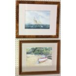 ROY FOSTER, A 20TH CENTURY WATERCOLOUR Seascape, with tall sailing ships racing at full sale off