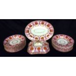 A 19TH CENTURY COALPORT PORCELAIN PART DINNER SERVICE Comprising a large meat plate, tureen and