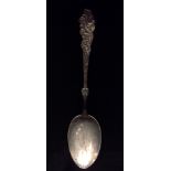 A. RASMUSSEN, CHRISTIAN F. HEISE, AN EARLY 20TH CENTURY OVERSIZED DANISH SILVER SERVING SPOON With