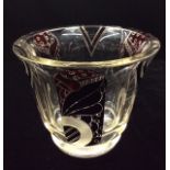 ATTRIBUTED TO KARL PALDA, CZECHOSLOVAKIA, AN EARLY 20TH CENTURY ART DECO OVERLAID GLASS VASE Of
