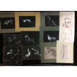 ANN HUDSON, A LARGE COLLECTION OF APPROX TWELVE FINGER PAINTINGS AND OTHERS To include cats, dogs,