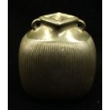 JUST ANDERSEN, DANISH, 1884 - 1943, A BRONZE OVOID VASE With ribbed design and lozenge shape