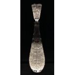 CLASSIC KMEC, CZECHOSLOVAKIAN, A LEAD CRYSTAL GLASS PEAR FORM DECANTER AND LARGE STOPPER Having a