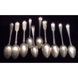 A COLLECTION OF SEVEN GEORGIAN HALLMARKED SILVER TEASPOONS Various marks including William