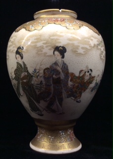 SATSUMA, A LATE 19TH CENTURY MEIJI PERIOD JAPANESE POTTERY VASE Of spherical shape, tapering to base - Image 3 of 4