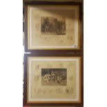 FRANK PATON, 1855 - 1909, A PAIR OF SPORTING PRINTS AND SEPIA ENGRAVINGS 'They Won't Be Happy Till