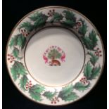 CLAN MAXWELL, AN EARLY 19TH CENTURY ENGLISH POTTERY ARMORIAL PLATE Hand painted with a wide border
