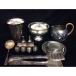A COLLECTION OF EARLY 20TH CENTURY DANISH SILVER AND SILVER PLATED ITEMS To include two pairs of