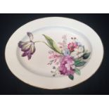 SPODE, AN OVAL MEAT PLATE Hand painted with a decoration of flowers by Lottie Winton, Sister of