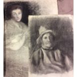 A COLLECTION OF THREE LATE 19TH/EARLY 20TH CENTURY CHARCOAL DRAWINGS Portraits of a Cornish style