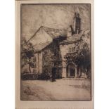 A COLLECTION OF THREE EARLY 20TH CENTURY BLACK AND WHITE ETCHINGS Street scenes, Willie Rawson, a