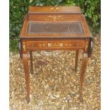 MAPLE & CO., A LATE 19TH/EARLY 20TH CENTURY ROSEWOOD AND MARQUETRY INLAID LADIES' WRITING TABLE