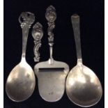 A COLLECTION OF THREE MID 20TH CENTURY DANISH SILVER ITEMS To include two large serving spoons,