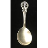 JOHANNES SIGGAARD, 1890 - 1964, A DANISH SILVER SERVING SPOON With an elliptical shape bowl, with