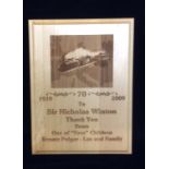 A LATE 20TH CENTURY PINE PRESENTATION PLAQUE Commemorating the Seventeenth Anniversary of the Kinder