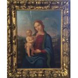 AFTER RAPHAEL,1483 - 1520, A 17TH/18TH CENTURY OIL ON PANEL Madonna and child, contained in a good