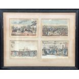 HENRY ALKEN, PUBLISHED 1821, A SET OF FOUR FRAMES AS ONE COLOURED SPORTING PRINTS Hype Park-Rotten