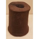 A MEDIEVAL IRON HAND CANNON Circular barrel, Circa 15th/16th Century. (9cm x 12cm)