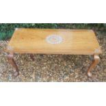 AN EARLY/MID 20TH CENTURY INDIAN/KASHMIR ROSEWOOD AND BONE INLAID COFFEE TABLE.