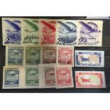 STAMPS OF RUSSIA, 1924, TWO SETS OF FOUR One set with surcharge OVPT, 1927, SG417/20, SG499/500,