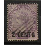 STAMPS OF MAURITIUS, 1886 SG116, 2C on 38C bright purple, surcharge without bar, RPS certificate.
