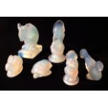 SABINO, FRANCE, A COLLECTION OF 20TH CENTURY OPALESCENT GLASS ANIMAL FIGURES Including a mouse