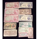 JAPANESE OCCUPATION, A COLLECTION OF 20TH CENTURY BANKNOTES 3x10 Rupees, 2x5 Rupees, 1 Rupee, ½