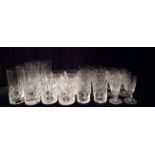 A COLLECTION OF 20TH CENTURY CUT LEAD CRYSTAL DRINKING GLASSES Including two sets of six lemonade