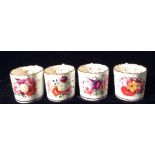GRAINGER'S WORCESTER PORCELAIN, AN EARLY 19TH CENTURY COLLECTION OF FOUR COFFEE CANS With