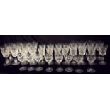 A LARGE MATCHED SET OF LATE 20TH CENTURY CUT LEAD CRYSTAL WINE GLASSES Two sets of eight large