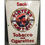 'PLAYERS NAVY CUT CIGARETTES', A ENAMELLED TOBACCO ADVERTISING SIGN.