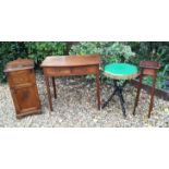 A 19TH CENTURY WRITING TABLE With bow front top over two short drawers, raised on square section