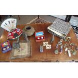 Assorted Oriental Ware incl. Scroll and Seal Making Kit, Miniature Garden, Metal and Clay Ware.