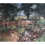 J MCINTOSH PATRICK - An Angus Farm. Framed Signed Print (19.5" x 23").