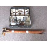 Sirram Vintage Picnic Set (4 place) plus 5 assorted Walking Sticks and Canes.