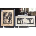 LOTTE GUTZLAFF - Framed Silhouette, signed, plus other.