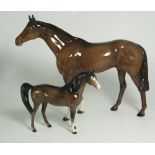 Beswick Large Racehorse and Beswick Arab Horse.