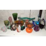 21 pieces of assorted Art and other Glass.