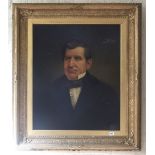 Large Gilt Framed Oil on Canvas Portrait of a Late Victorian Gentleman (29" x 24").