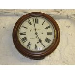 19th Century Mahogany Circular Cased Fusee Wall Clock by Gould, Pitlochry.