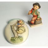 Hummel Wall Vase and Hummel Figure of Boy with Umbrella.