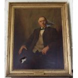 C MARTIN HARDIE - Large Portrait of James Swan. Oil on Canvas. Initialled. (49" x 39").