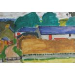 *John McNairn (1910-2009) - A BORDERS FARM. Watercolour. Signed. 38cm x 56xcm