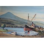 *Fred Stott - BRODICK, ARRAN. Watercolour. Signed. Titled. 53cm x 73cm