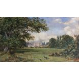Sam Bough (1822-1878) - A COUNTRY MANSION. Watercolour. Signed. 29cm x 50cm. Inscribed – to Mrs