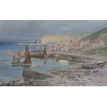 Thomas Swift Hutton - THE HAVEN. Watercolour. Signed. 22½cm x 35½cm