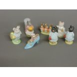 A collection of ceramic items, to include Beswick Beatrix Potter figurines, an Oriental pottery